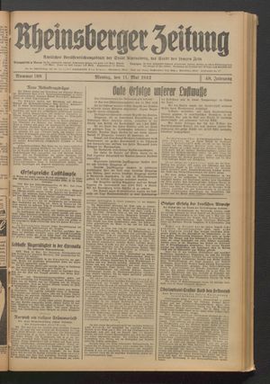 Rheinsberger Zeitung vom 11.05.1942