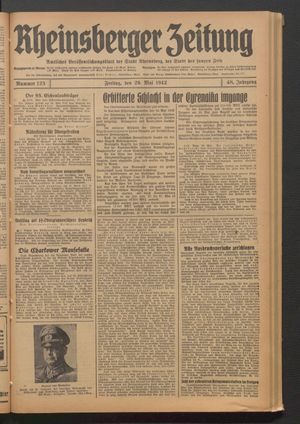 Rheinsberger Zeitung vom 29.05.1942