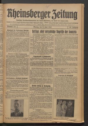 Rheinsberger Zeitung vom 08.06.1942