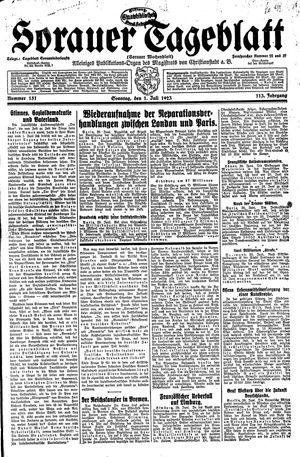 Sorauer Tageblatt vom 01.07.1923