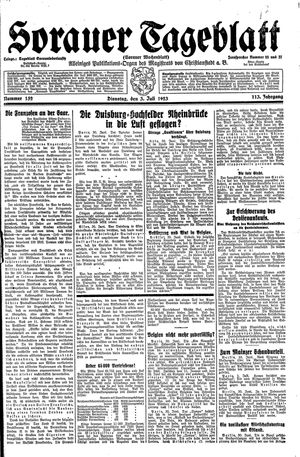 Sorauer Tageblatt vom 03.07.1923