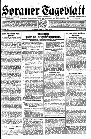 Sorauer Tageblatt vom 15.07.1923