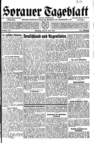 Sorauer Tageblatt vom 24.07.1923