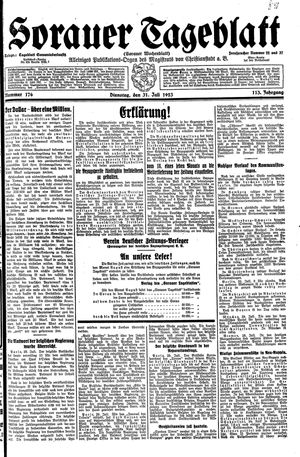 Sorauer Tageblatt vom 31.07.1923