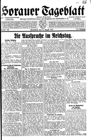 Sorauer Tageblatt vom 11.08.1923