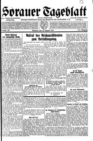 Sorauer Tageblatt vom 12.08.1923