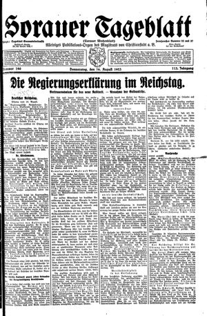Sorauer Tageblatt vom 16.08.1923