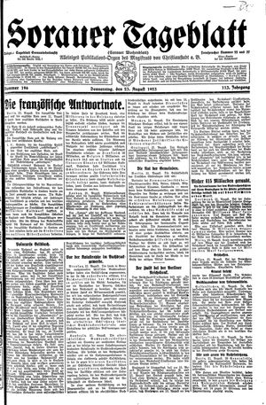 Sorauer Tageblatt on Aug 23, 1923