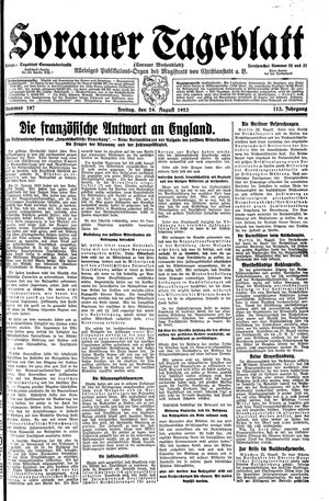 Sorauer Tageblatt vom 24.08.1923