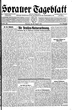 Sorauer Tageblatt vom 28.08.1923