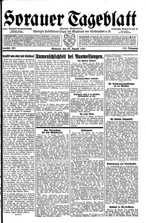 Sorauer Tageblatt vom 29.08.1923