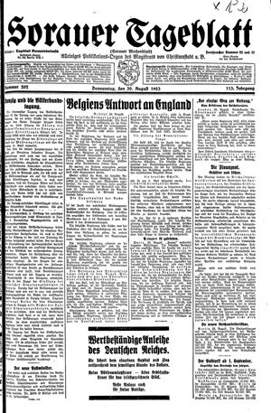 Sorauer Tageblatt vom 30.08.1923