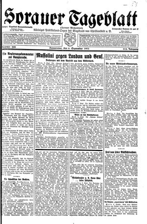 Sorauer Tageblatt vom 06.09.1923