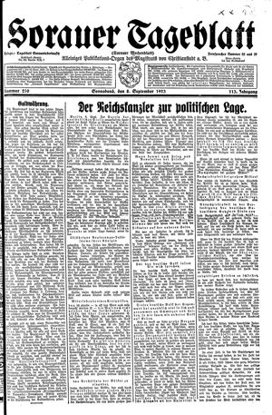 Sorauer Tageblatt vom 08.09.1923
