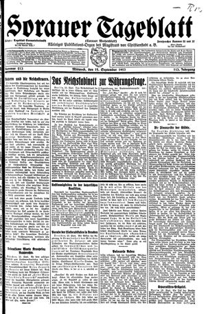 Sorauer Tageblatt vom 12.09.1923