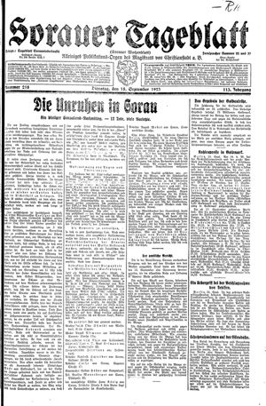Sorauer Tageblatt vom 18.09.1923
