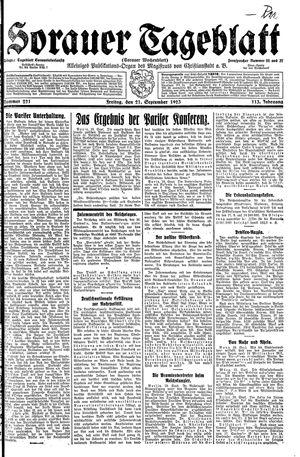 Sorauer Tageblatt vom 21.09.1923