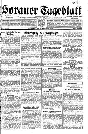 Sorauer Tageblatt vom 22.09.1923