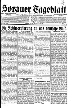 Sorauer Tageblatt vom 28.09.1923