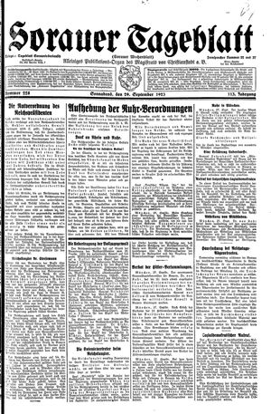 Sorauer Tageblatt vom 29.09.1923