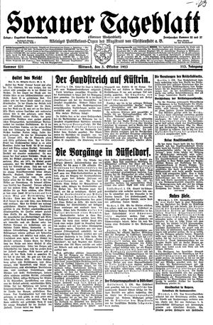 Sorauer Tageblatt vom 03.10.1923