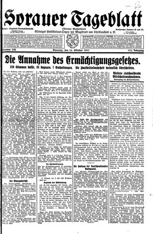 Sorauer Tageblatt vom 16.10.1923