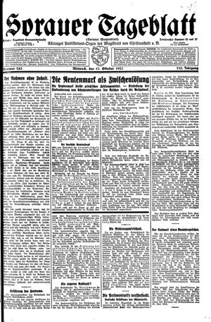 Sorauer Tageblatt vom 17.10.1923