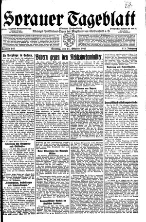 Sorauer Tageblatt vom 21.10.1923