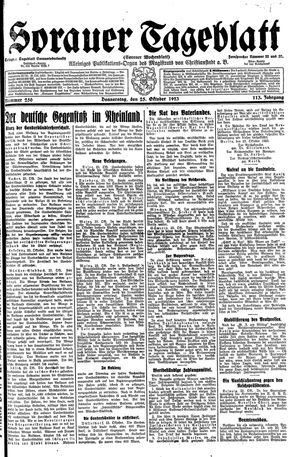 Sorauer Tageblatt vom 25.10.1923