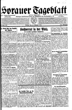 Sorauer Tageblatt vom 26.10.1923