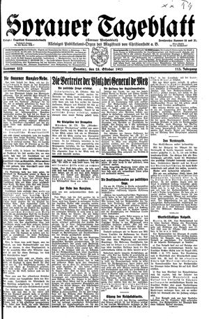 Sorauer Tageblatt vom 28.10.1923