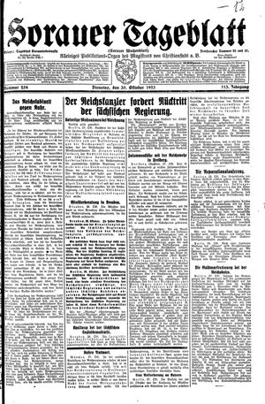 Sorauer Tageblatt vom 30.10.1923