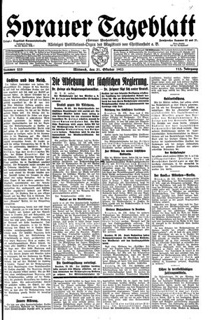 Sorauer Tageblatt vom 31.10.1923