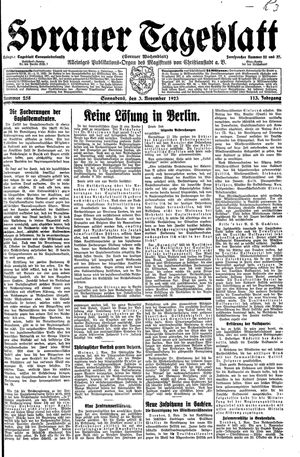 Sorauer Tageblatt vom 03.11.1923