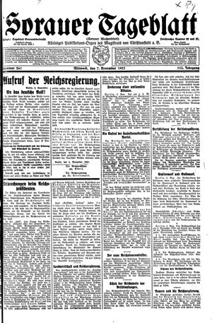 Sorauer Tageblatt vom 07.11.1923