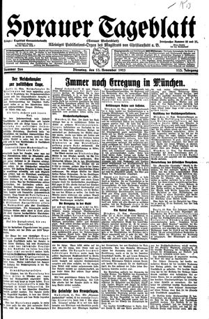 Sorauer Tageblatt vom 13.11.1923