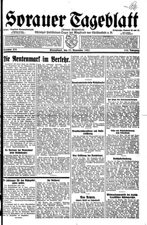 Sorauer Tageblatt vom 17.11.1923