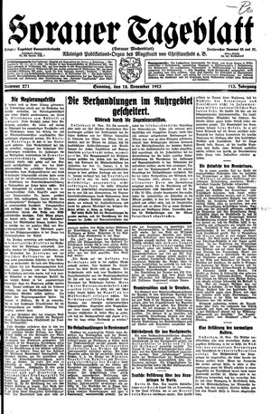Sorauer Tageblatt vom 18.11.1923