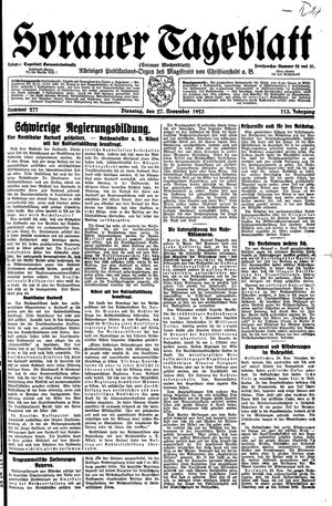 Sorauer Tageblatt vom 27.11.1923