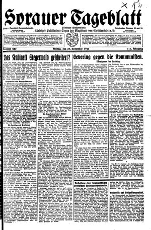 Sorauer Tageblatt on Nov 30, 1923