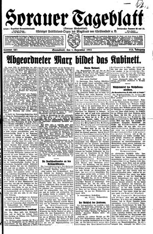 Sorauer Tageblatt vom 01.12.1923