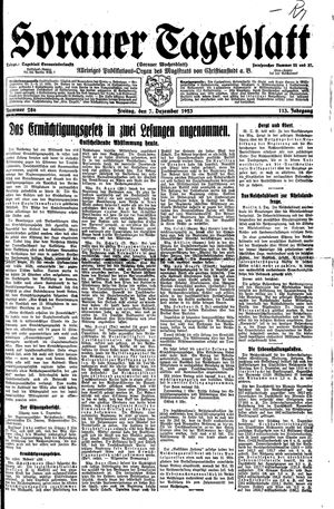 Sorauer Tageblatt vom 07.12.1923