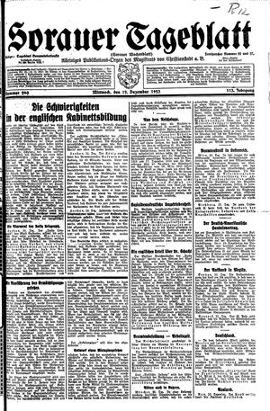 Sorauer Tageblatt vom 12.12.1923