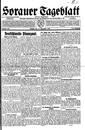 Sorauer Tageblatt vom 14.12.1923