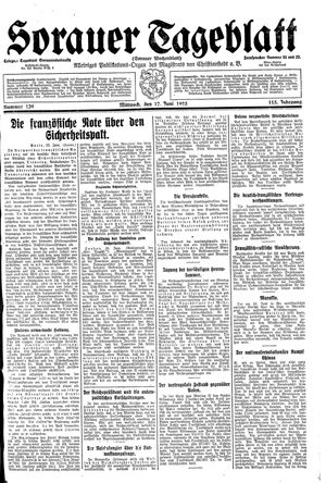 Sorauer Tageblatt vom 17.06.1925