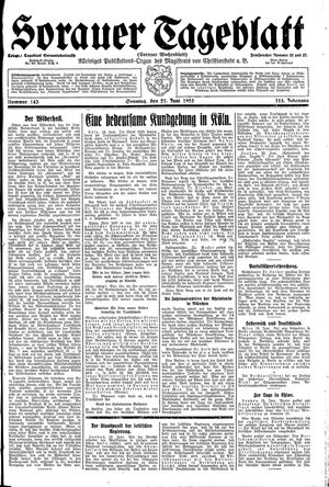 Sorauer Tageblatt vom 21.06.1925