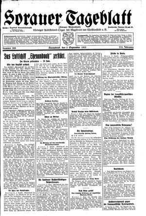Sorauer Tageblatt vom 05.09.1925