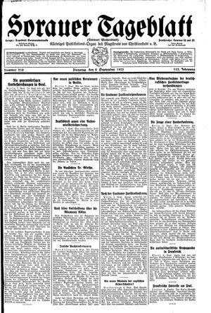 Sorauer Tageblatt vom 08.09.1925