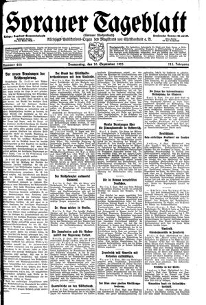 Sorauer Tageblatt vom 10.09.1925