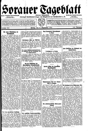 Sorauer Tageblatt vom 11.09.1925